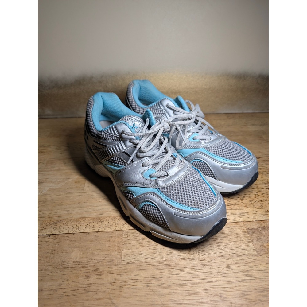 Apex X527 W Silver Light Blue Mesh Slip Resistant Walking Shoes Womens 9.5 MED